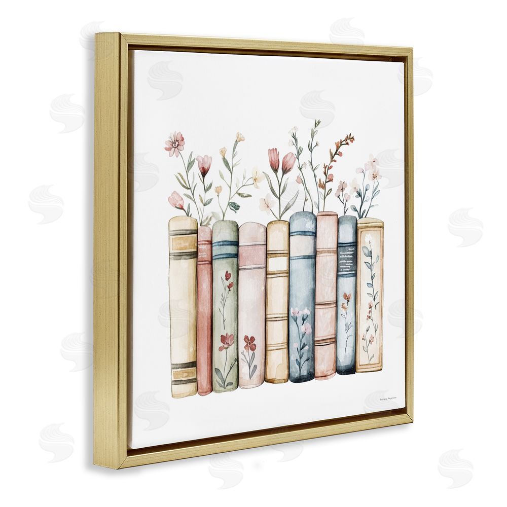 Svetlana Aleynikova Words That Blossom Gold Floating Frame Canvas Wall Art Print