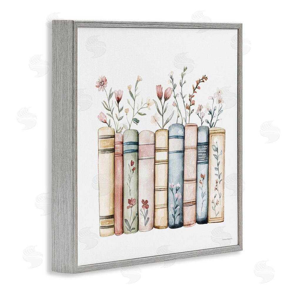 Svetlana Aleynikova Words That Blossom Gray Framed Giclee Wall Art Print