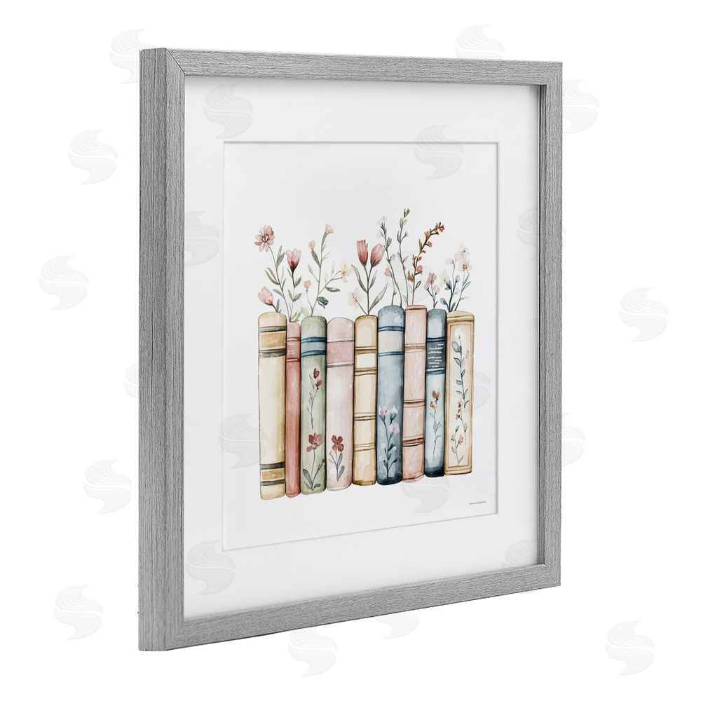 Svetlana Aleynikova Words That Blossom Gray Framed Print Under Glass Wall Art