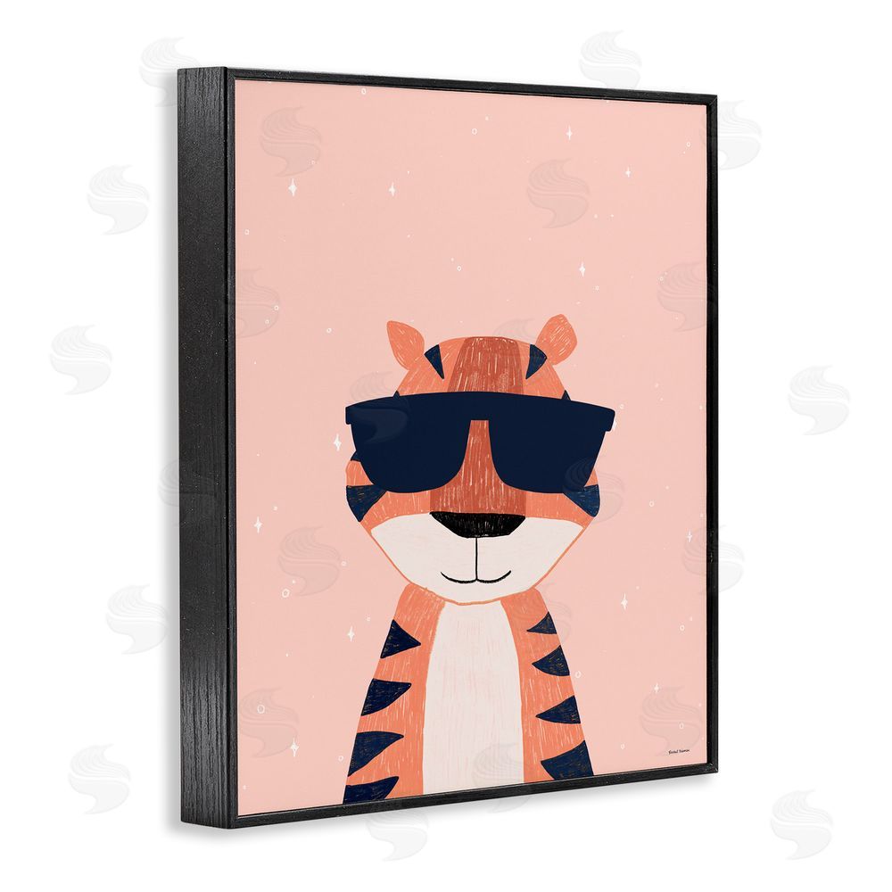 Rachel Nieman Cool Tiger in Sunglasses Black Framed Giclee Wall Art Print
