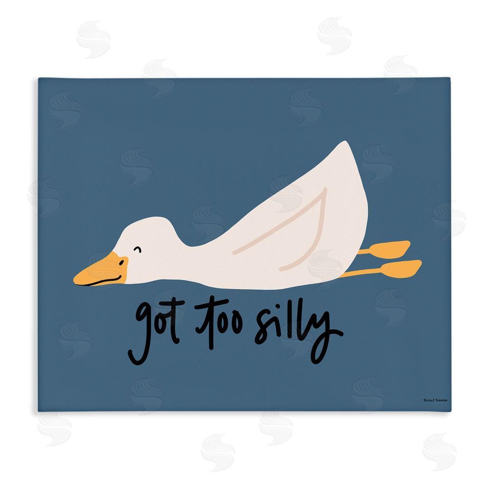 Rachel Nieman Got Too Silly Duck Stretched Canvas Wall Art Print