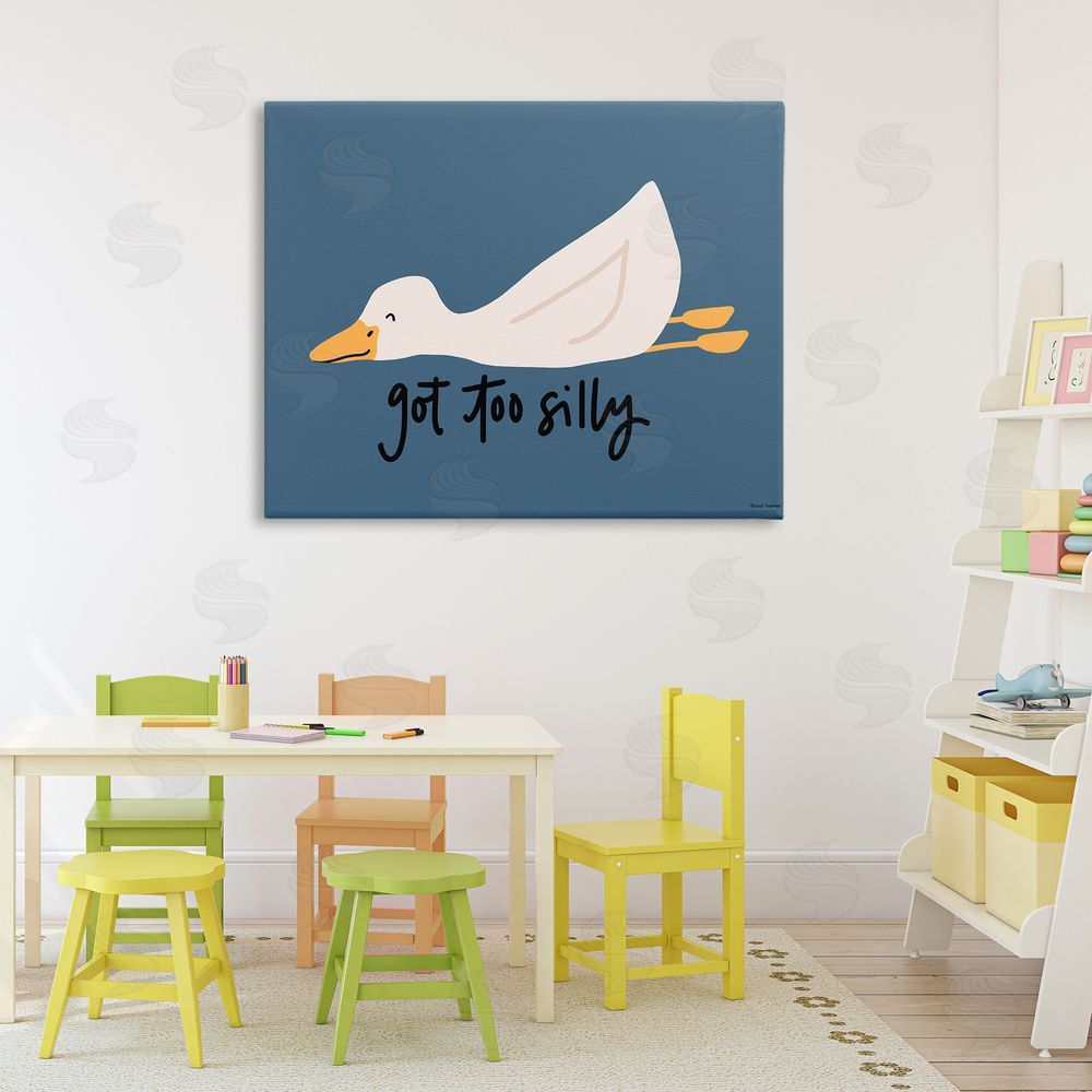 Rachel Nieman Got Too Silly Duck Canvas Wall Art Print in Room