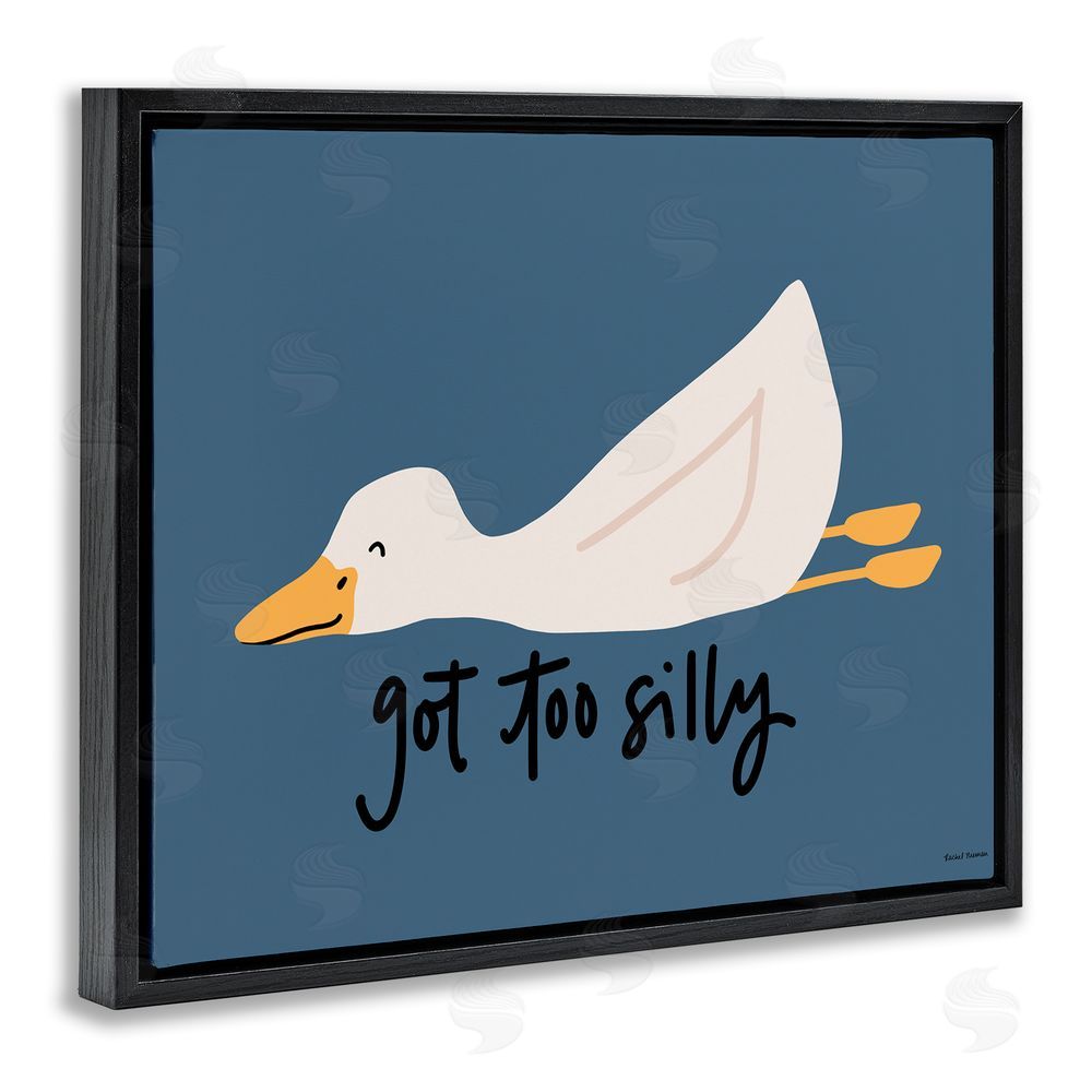 Rachel Nieman Got Too Silly Duck Black Floating Frame Canvas Wall Art Print
