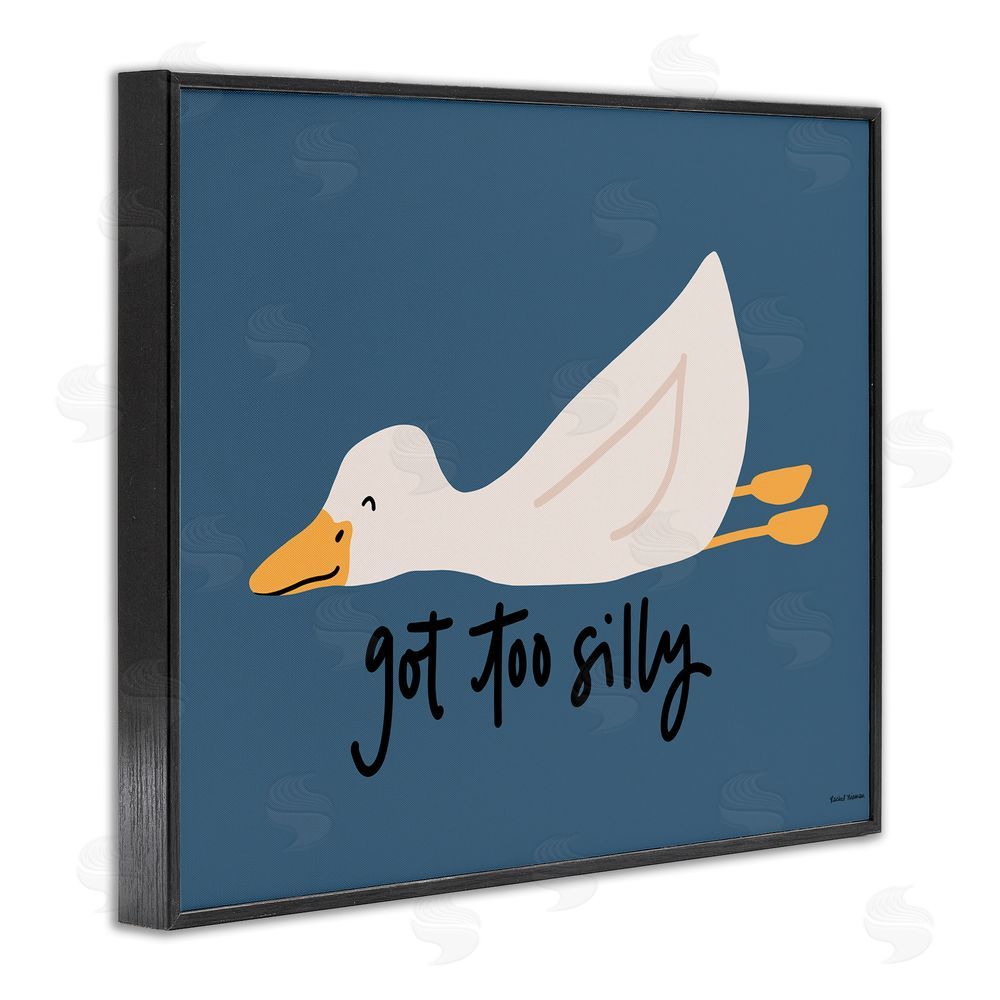 Rachel Nieman Got Too Silly Duck Black Framed Giclee Wall Art Print
