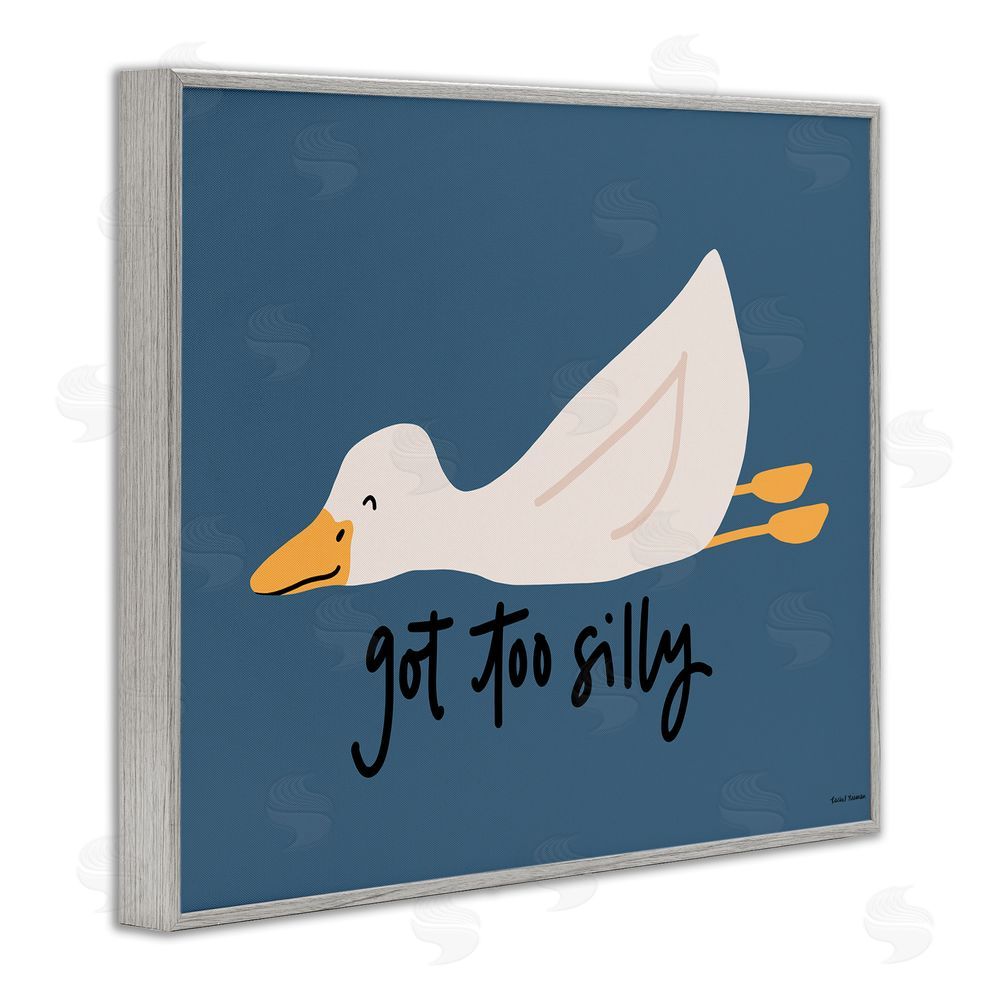 Rachel Nieman Got Too Silly Duck Gray Framed Giclee Wall Art Print