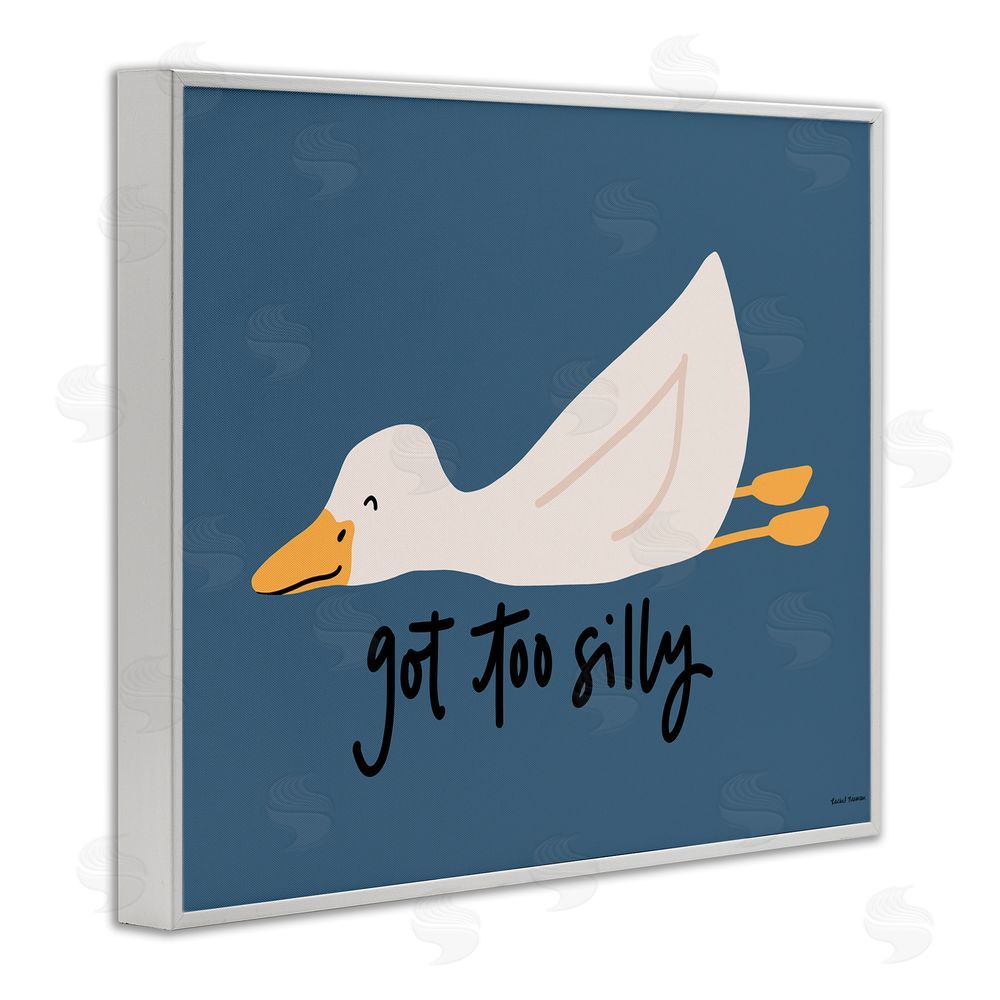 Rachel Nieman Got Too Silly Duck White Framed Giclee Wall Art Print