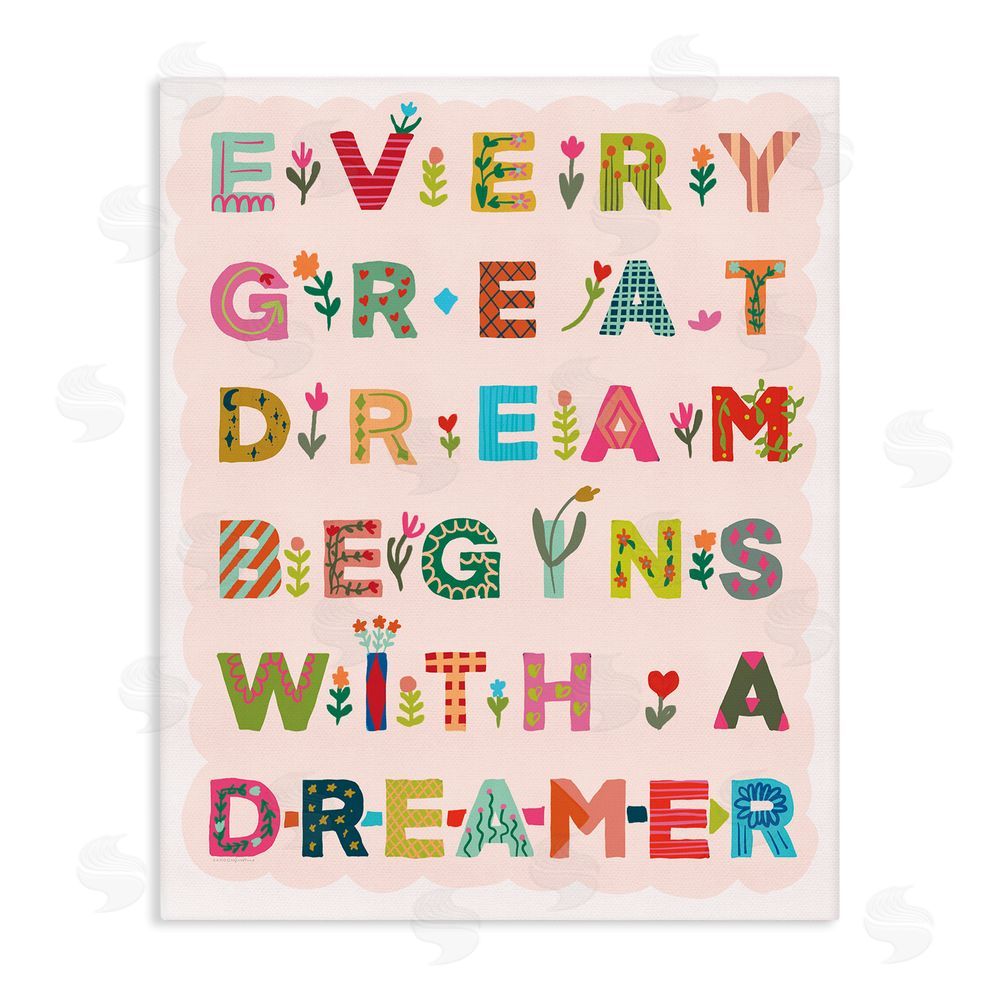 Kamdon Kreations Every Great Dream Stretched Canvas Wall Art Print