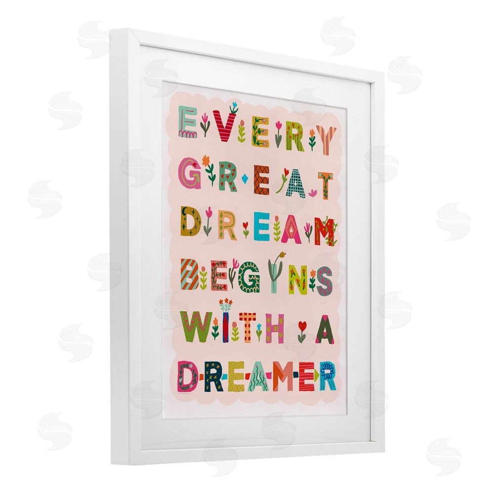 Kamdon Kreations Every Great Dream White Framed Print Under Glass Wall Art