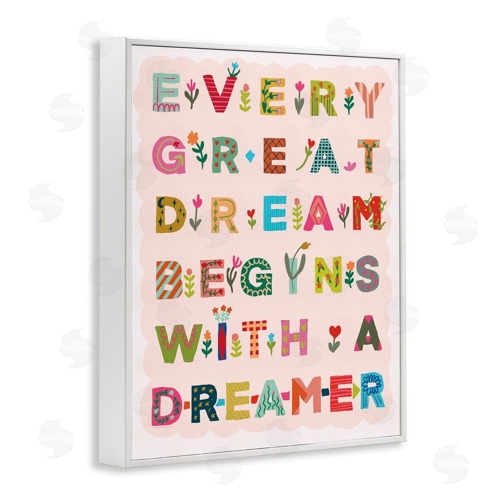 Kamdon Kreations Every Great Dream White Framed Giclee Wall Art Print