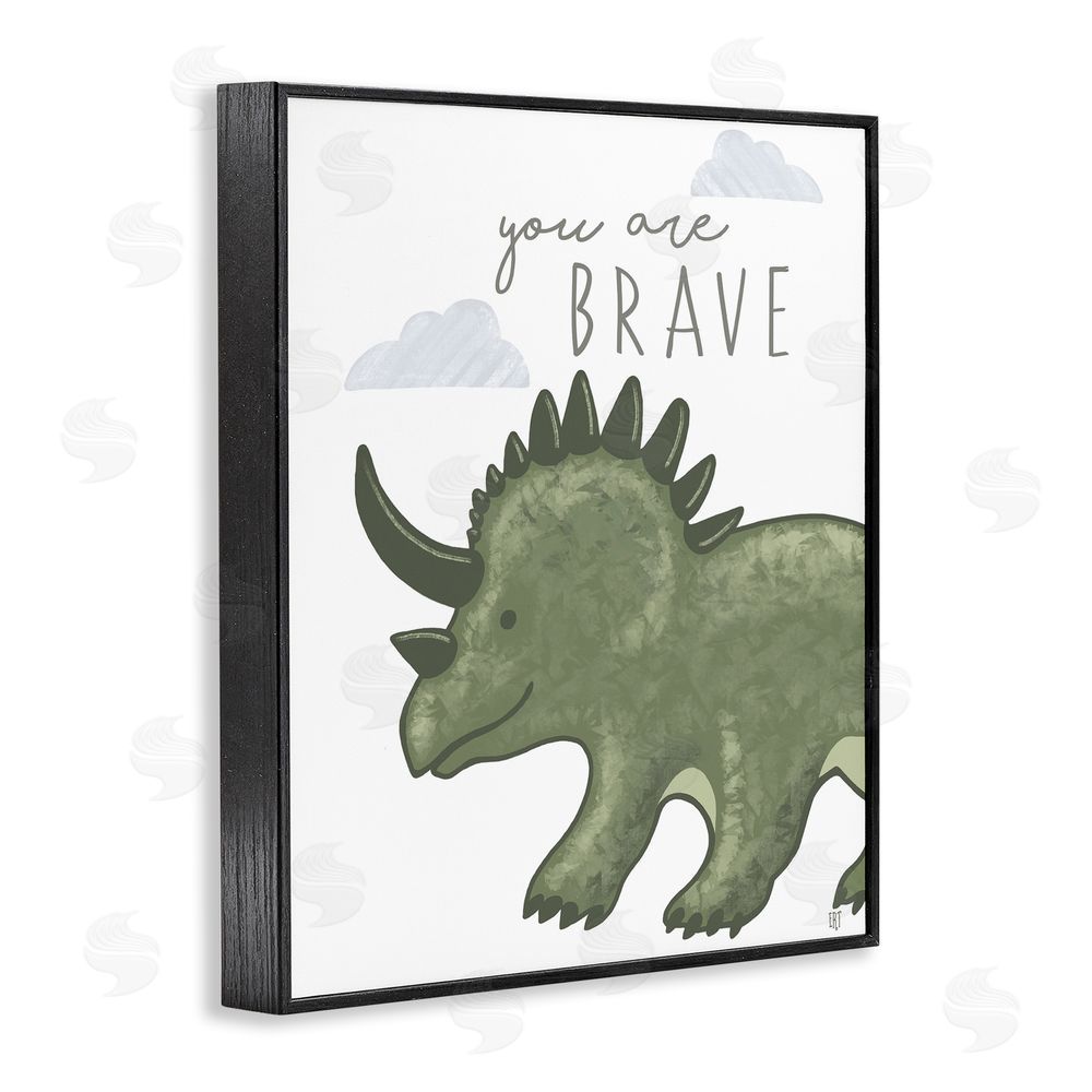 Elizabeth Tyndall You Are Brave Dinosaur Black Framed Giclee Wall Art Print