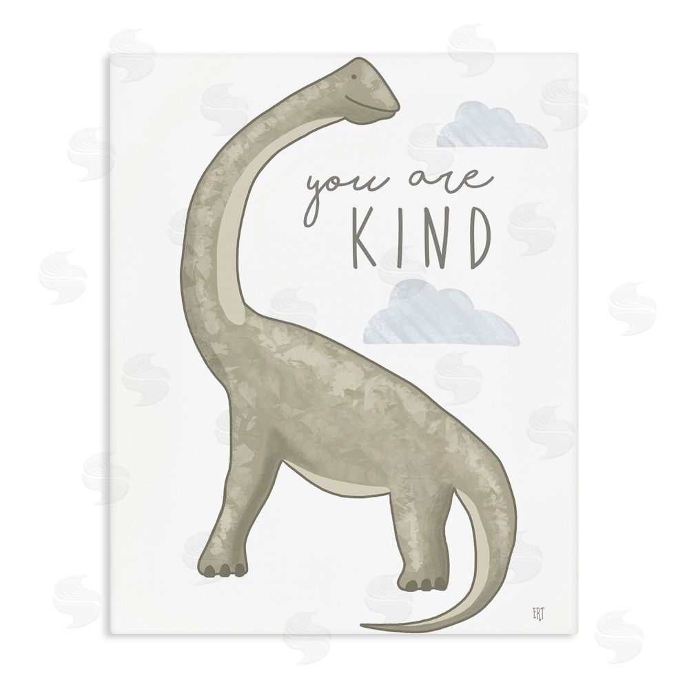 Elizabeth Tyndall You Are Kind Dinosaur Stretched Canvas Wall Art Print