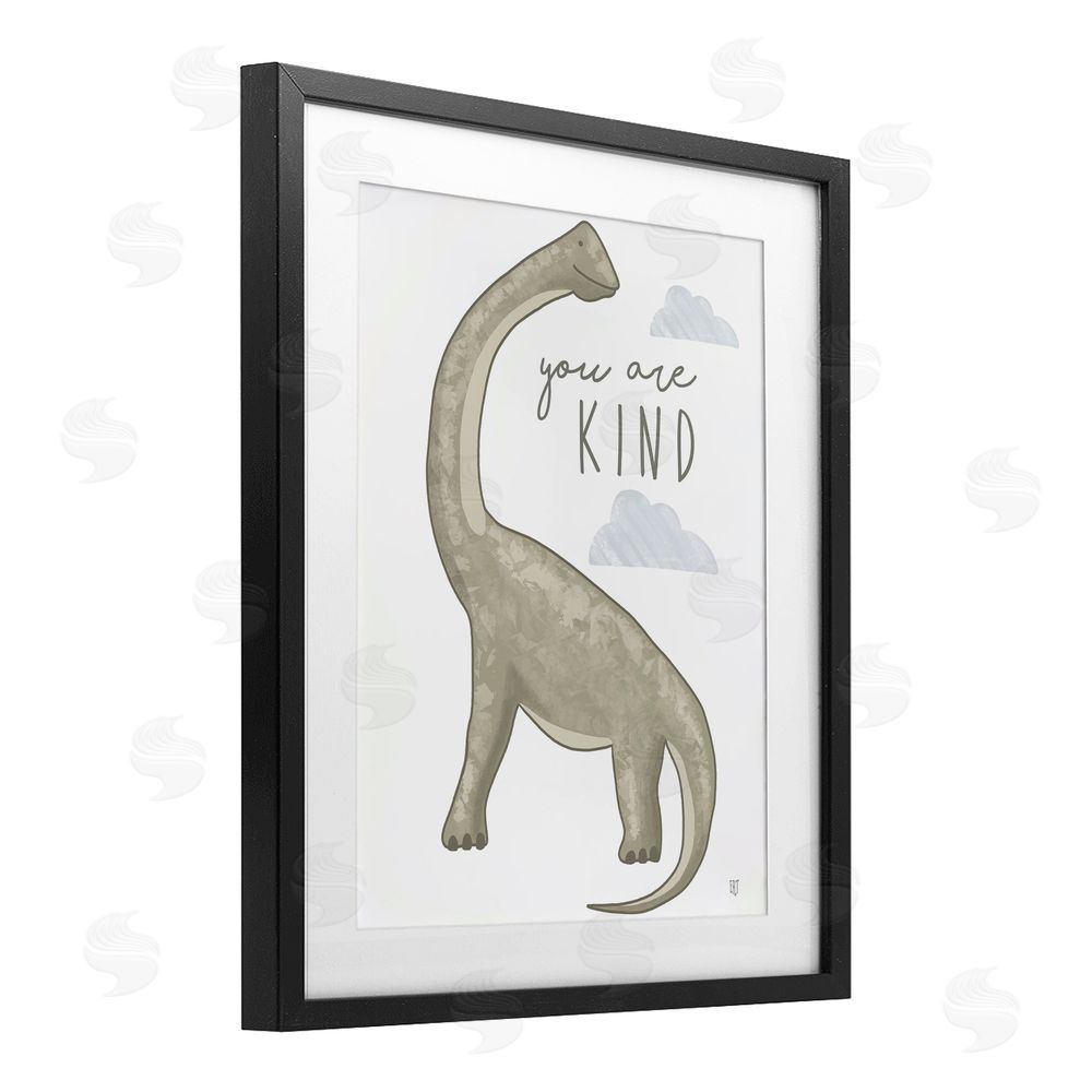 Elizabeth Tyndall You Are Kind Dinosaur Black Framed Print Under Glass Wall Art
