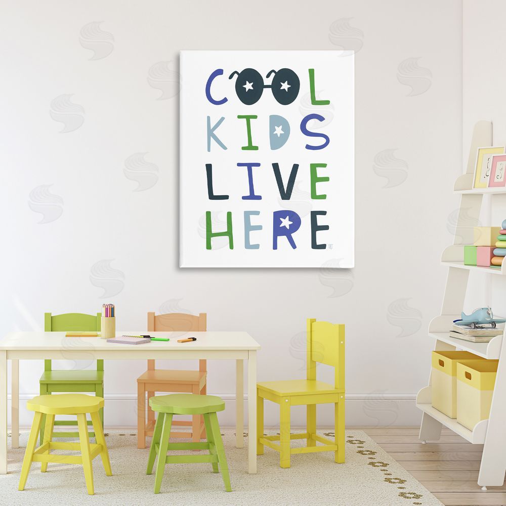 Elizabeth Tyndall Cool Kids Live Here Stretched Canvas Wall Art in Room