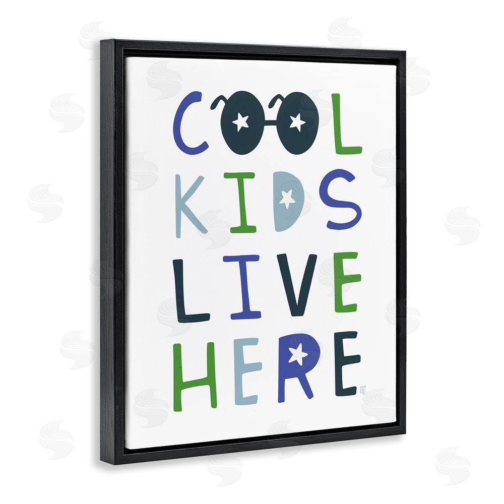 Elizabeth Tyndall Cool Kids Live Here Black Floating Frame Canvas Wall Art Print