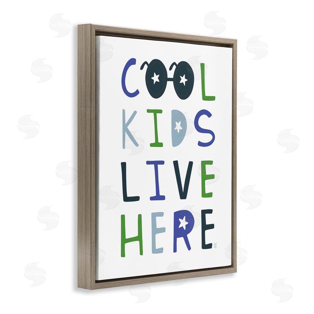 Elizabeth Tyndall Cool Kids Live Here Brown Floating Frame Canvas Wall Art Print