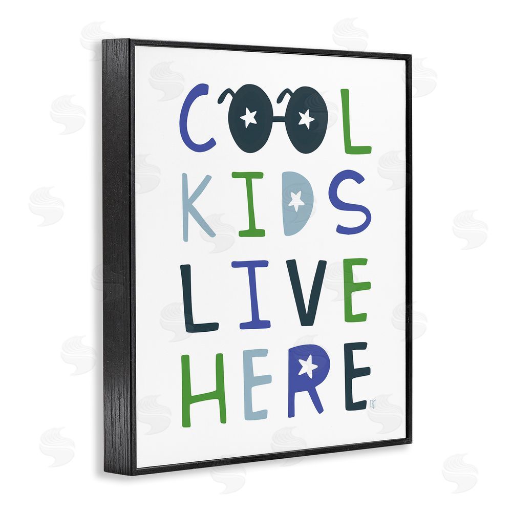 Elizabeth Tyndall Cool Kids Live Here Black Framed Giclee Wall Art Print