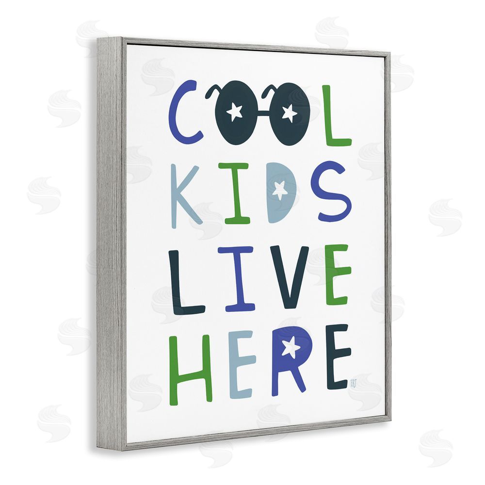 Elizabeth Tyndall Cool Kids Live Here Gray Framed Giclee Wall Art Print