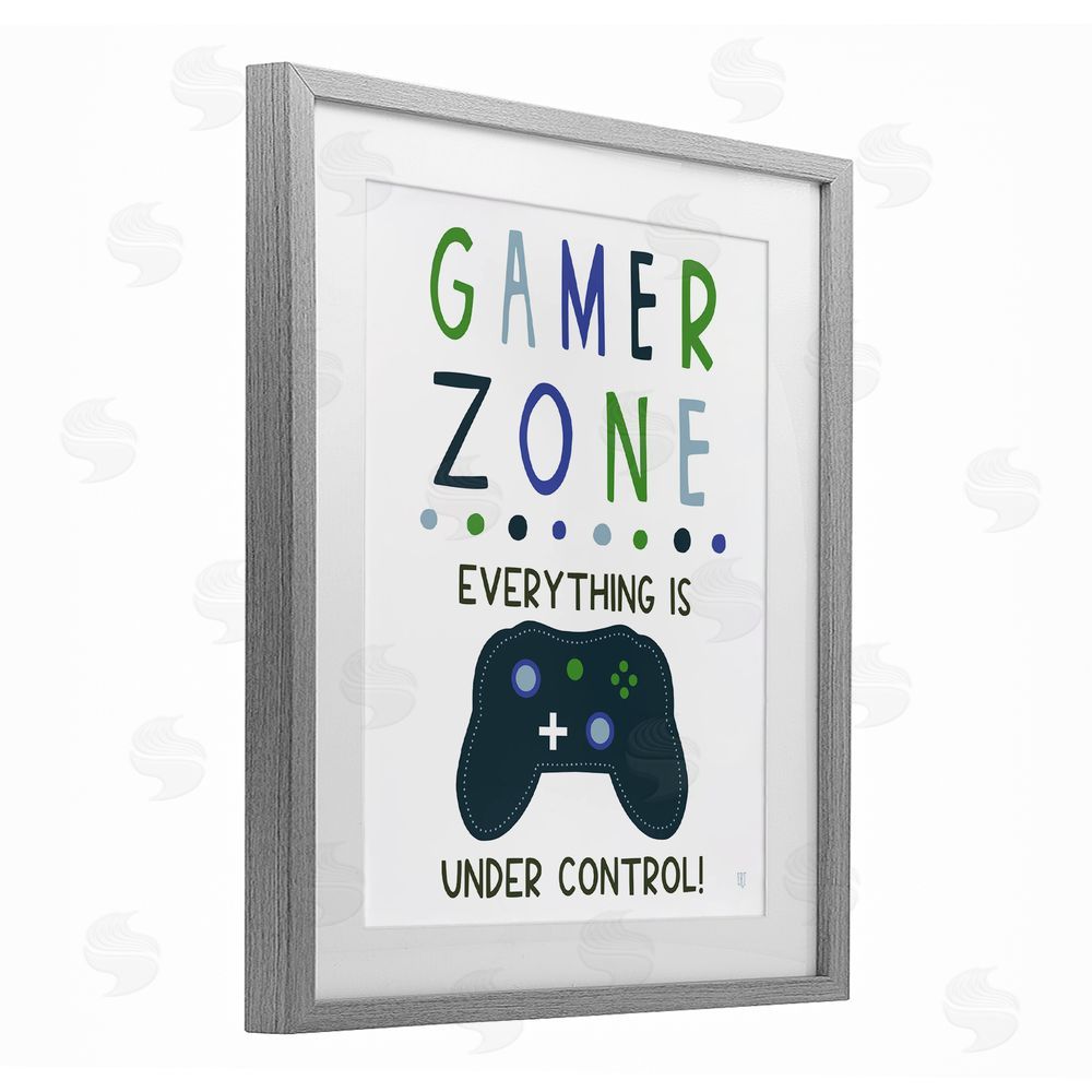 Elizabeth Tyndall Everything Under Control Gamer Zone Gray Framed Print Under Glass Wall Art