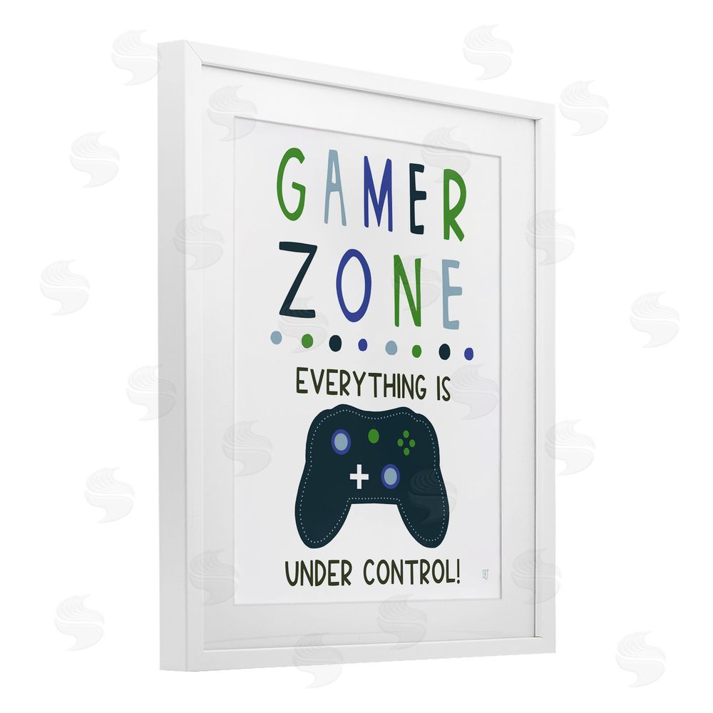 Elizabeth Tyndall Everything Under Control Gamer Zone White Framed Print Under Glass Wall Art