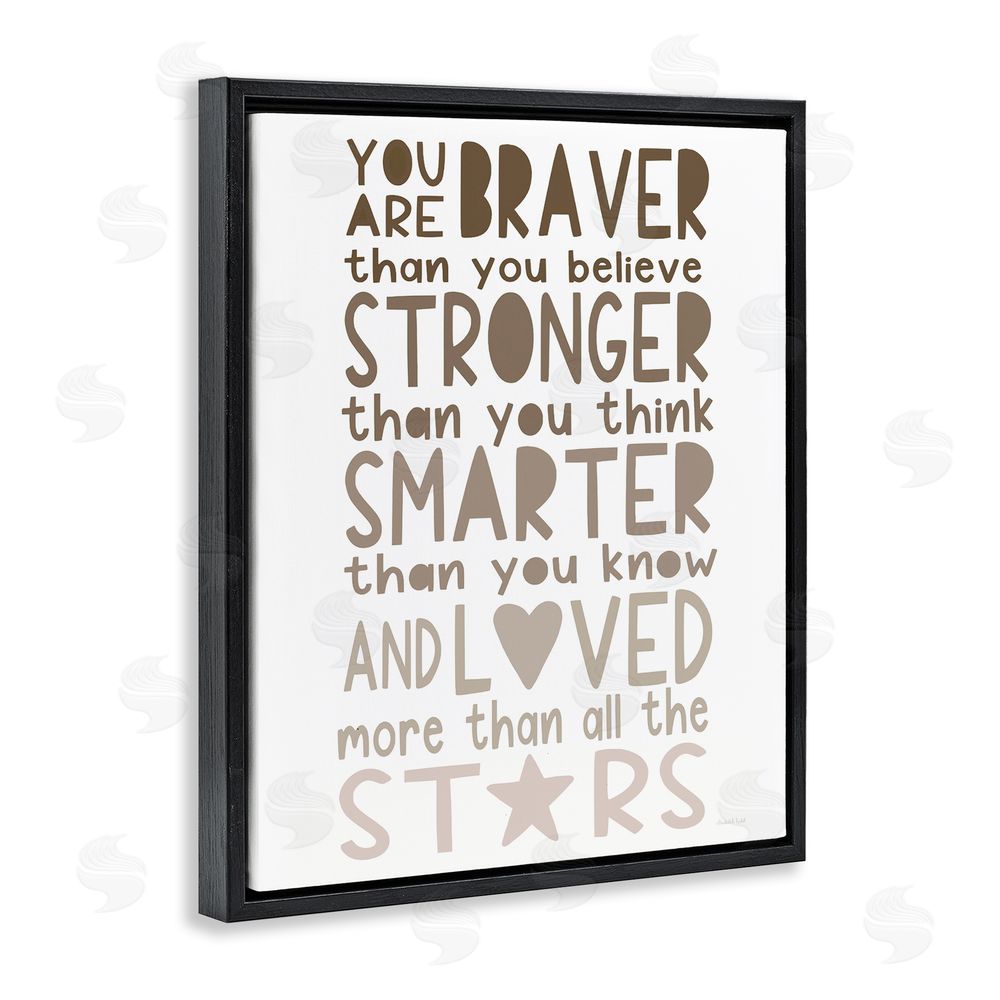 Elizabeth Tyndall Loved More Than The Stars Black Floating Frame Canvas Wall Art Print