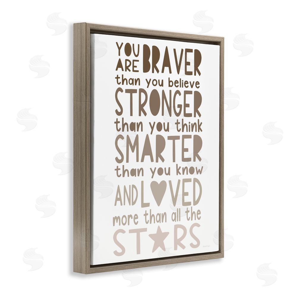Elizabeth Tyndall Loved More Than The Stars Brown Floating Frame Canvas Wall Art Print