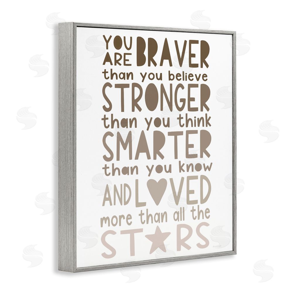 Elizabeth Tyndall Loved More Than The Stars Gray Framed Giclee Wall Art Print
