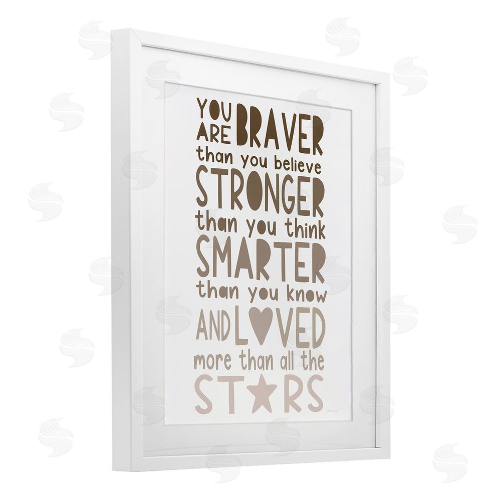 Elizabeth Tyndall Loved More Than The Stars White Framed Print Under Glass Wall Art