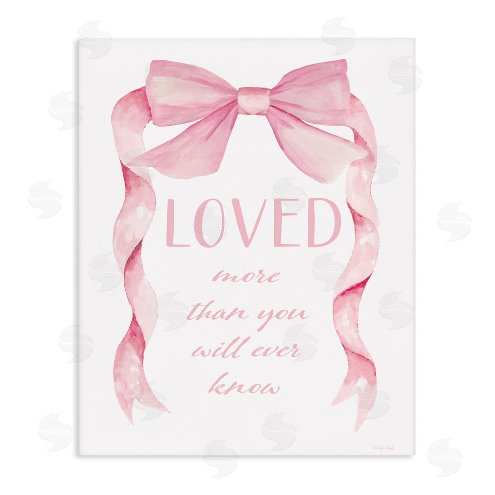 Cindy Jacobs Loved More Sentiment Pink Ribbon Stretched Canvas Wall Art Print