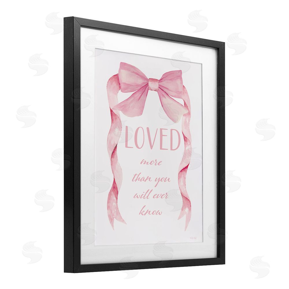 Cindy Jacobs Loved More Sentiment Pink Ribbon Black Framed Print Under Glass Wall Art