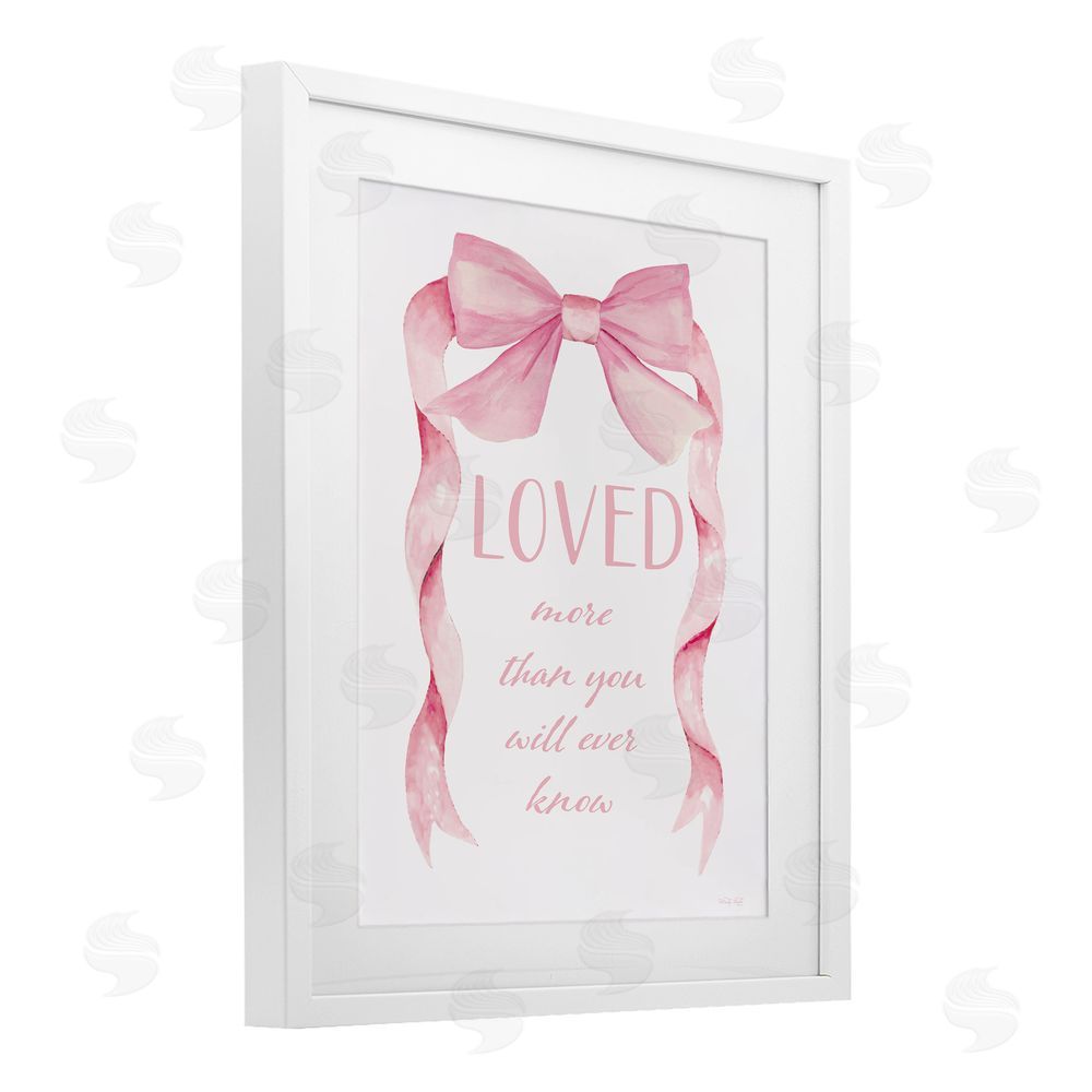 Cindy Jacobs Loved More Sentiment Pink Ribbon White Framed Print Under Glass Wall Art
