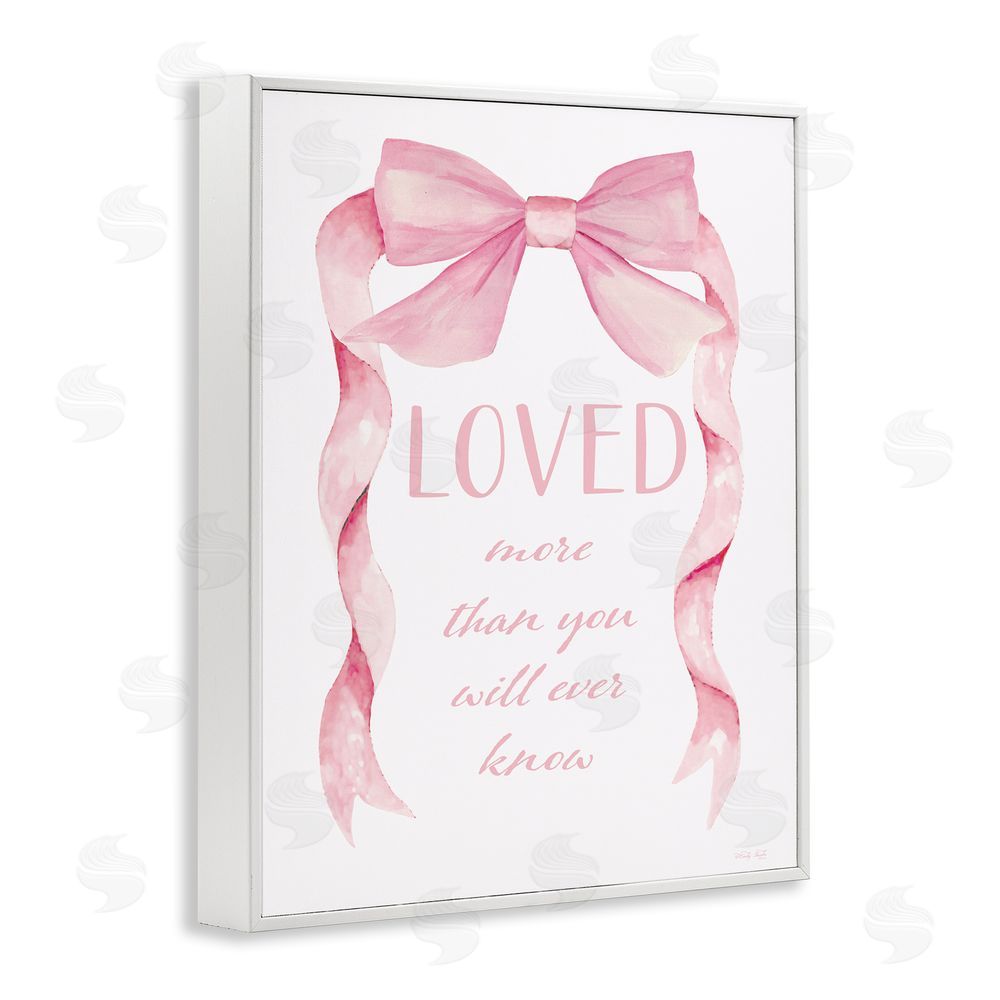 Cindy Jacobs Loved More Sentiment Pink Ribbon White Framed Giclee Wall Art Print