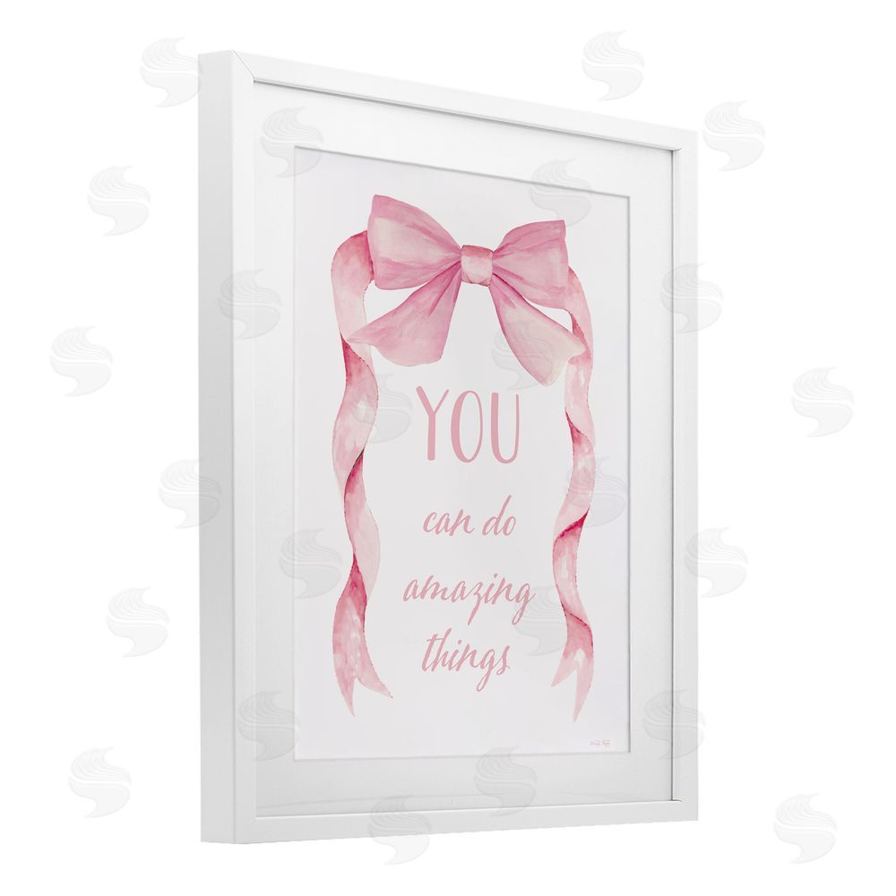 Cindy Jacobs Feminine Encouragement Ribbon White Framed Print Under Glass Wall Art