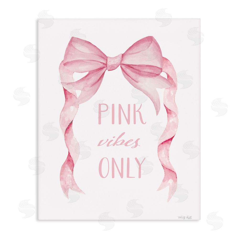 Cindy Jacobs Feminine Pink Vibes Only Stretched Canvas Wall Art Print