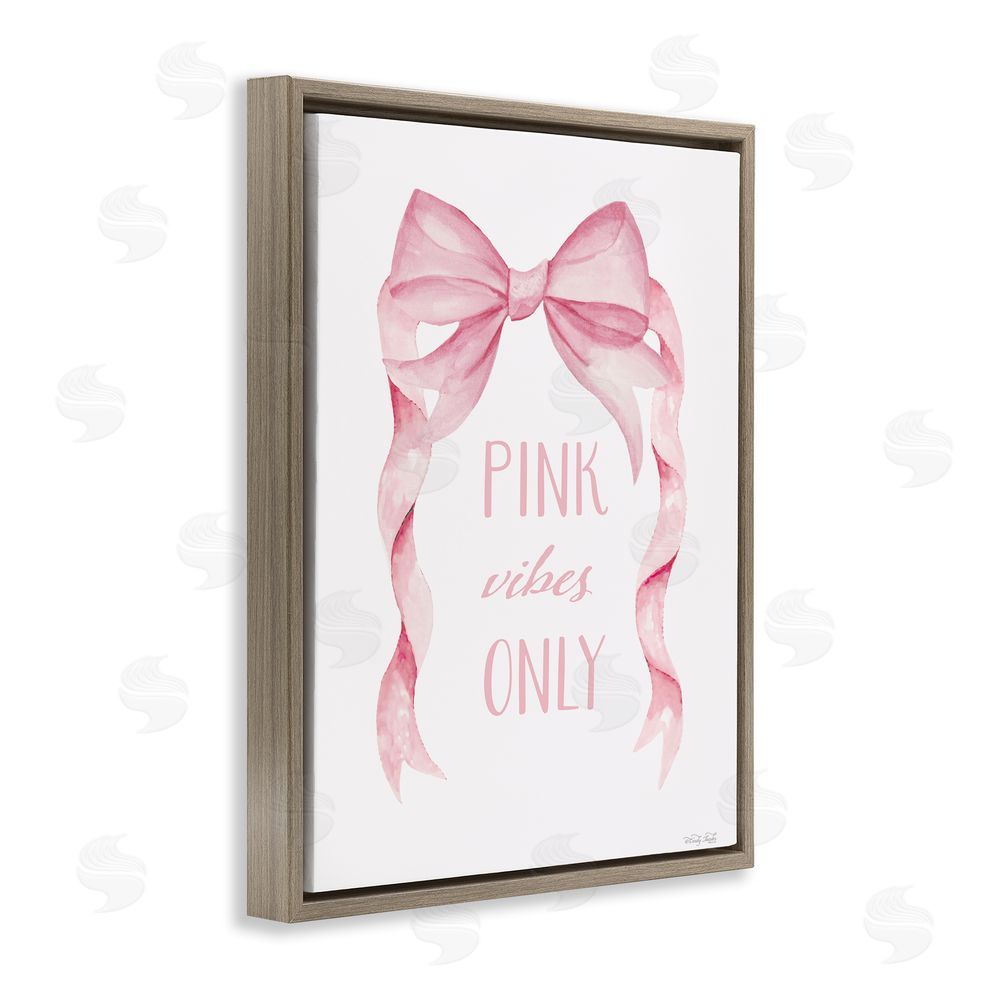 Cindy Jacobs Feminine Pink Vibes Only Brown Floating Frame Canvas Wall Art Print