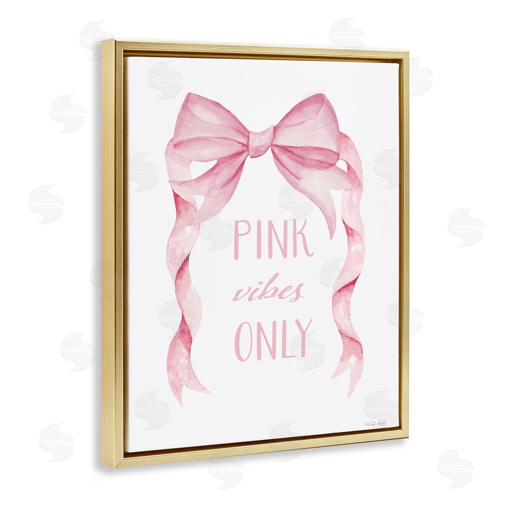 Cindy Jacobs Feminine Pink Vibes Only Gold Floating Frame Canvas Wall Art Print