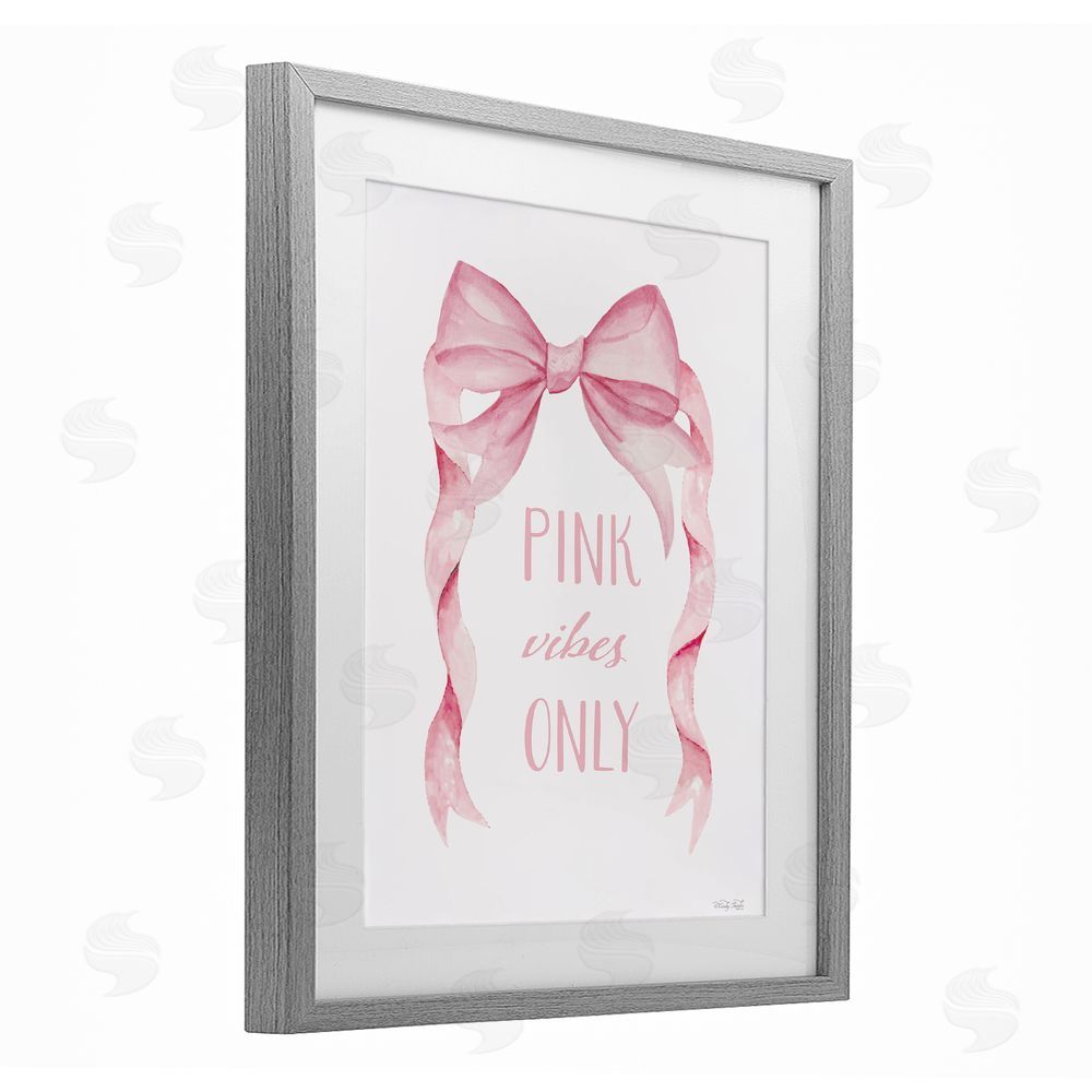 Cindy Jacobs Feminine Pink Vibes Only Gray Framed Print Under Glass Wall Art