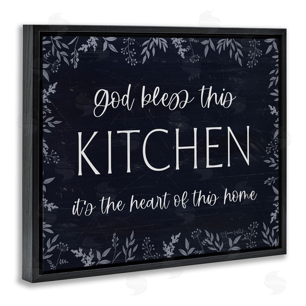 Annie LaPoint Kitchen Heart Of This Home Black Floating Frame Canvas Wall Art Print