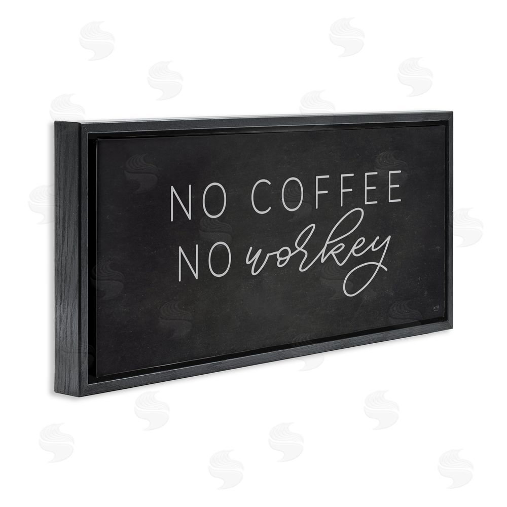 Lux + Me Designs Sassy No Coffee Quote Black Floating Frame Canvas Wall Art Print