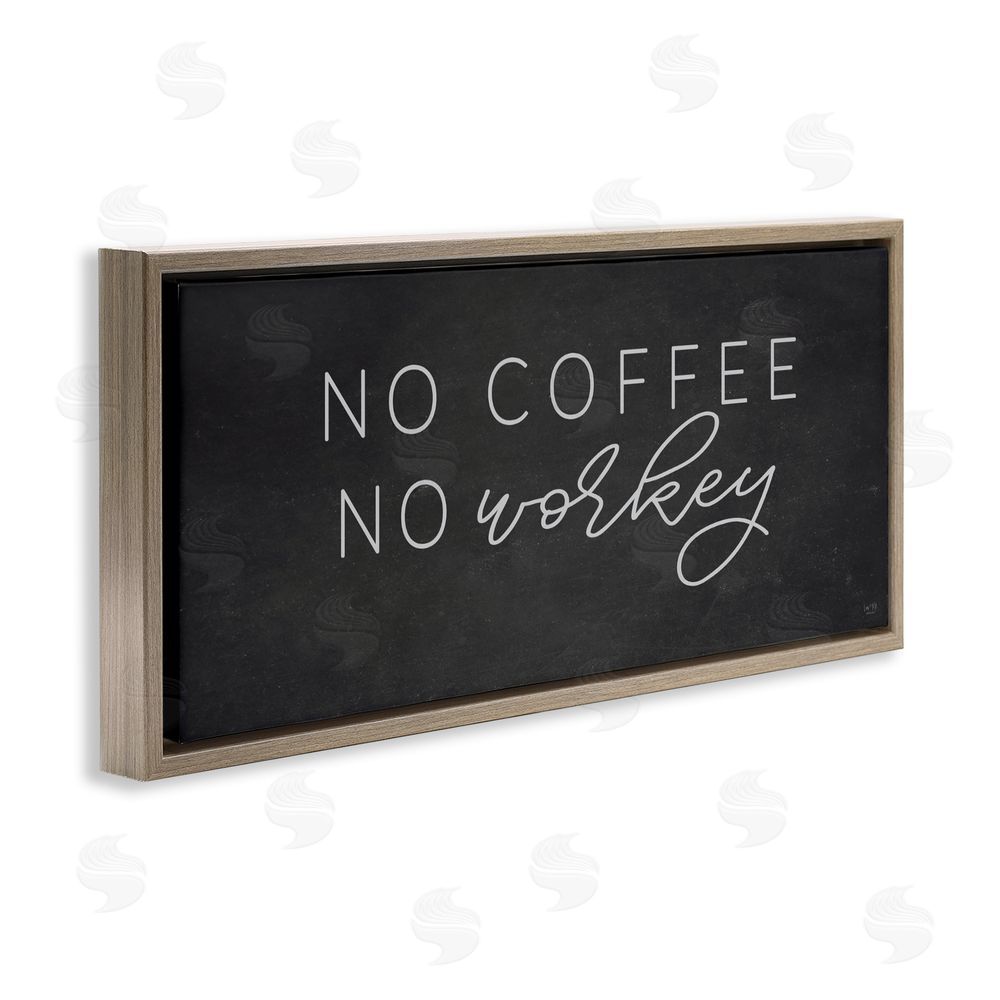 Lux + Me Designs Sassy No Coffee Quote Brown Floating Frame Canvas Wall Art Print