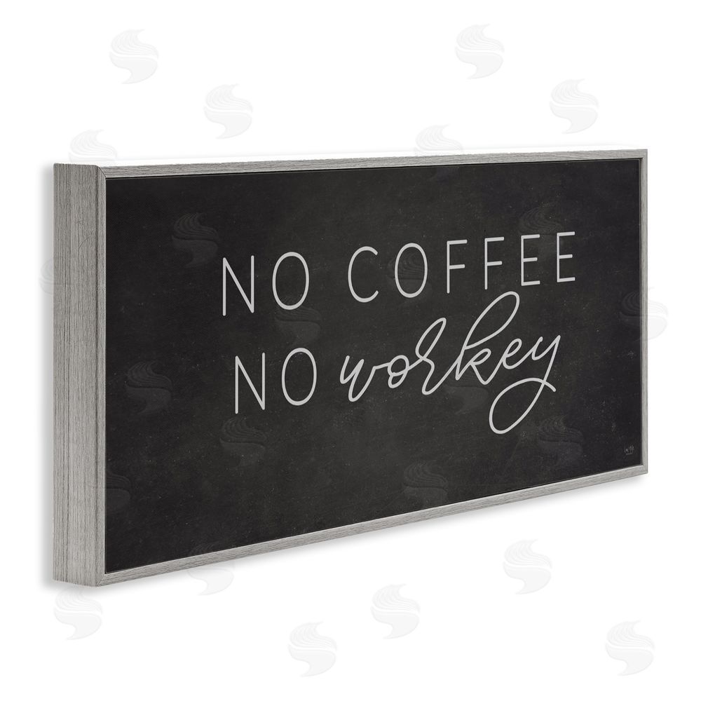 Lux + Me Designs Sassy No Coffee Quote Gray Framed Giclee Wall Art Print