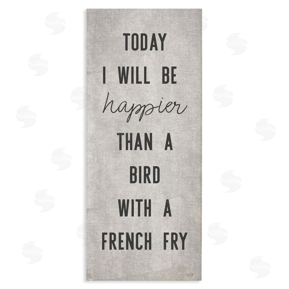 Lux + Me Designs Bird With A French Fry Stretched Canvas Wall Art