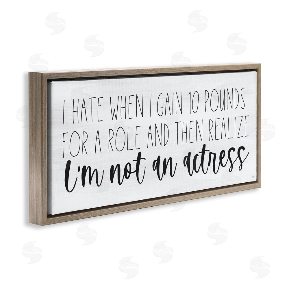 Lux + Me Designs Gaining Weight Humor Brown Floating Frame Canvas Wall Art Print