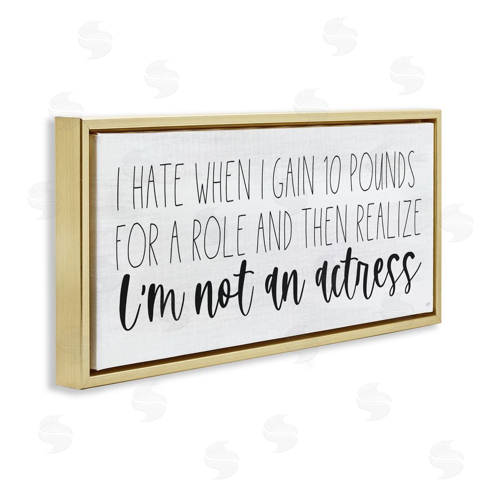 Lux + Me Designs Gaining Weight Humor Gold Floating Frame Canvas Wall Art Print
