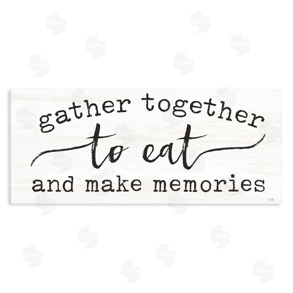 Lux + Me Designs Gather Together Eat & Memories Stretched Canvas Wall Art Print