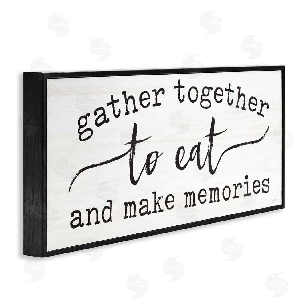 Lux + Me Designs Gather Together Eat & Memories Black Framed Giclee Wall Art Print