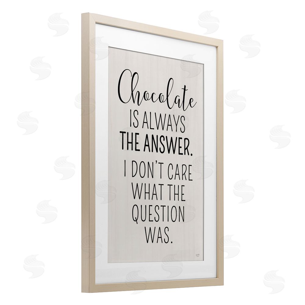 Lux + Me Designs Chocolate Is Always The Answer Birch Framed Print Under Glass Wall Art
