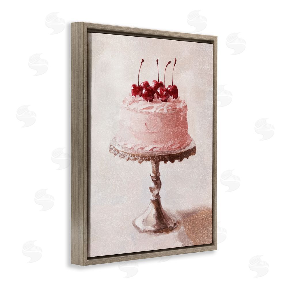 Svetlana Aleynikova Cherry Cake Delight Brown Floating Frame Canvas Wall Art Print