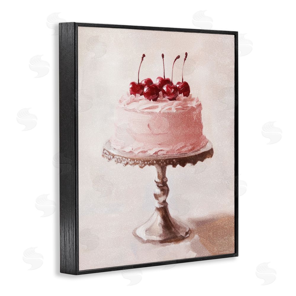 Svetlana Aleynikova Cherry Cake Delight Black Framed Giclee Wall Art Print
