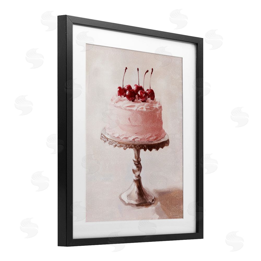 Svetlana Aleynikova Cherry Cake Delight Black Framed Print Under Glass Wall Art