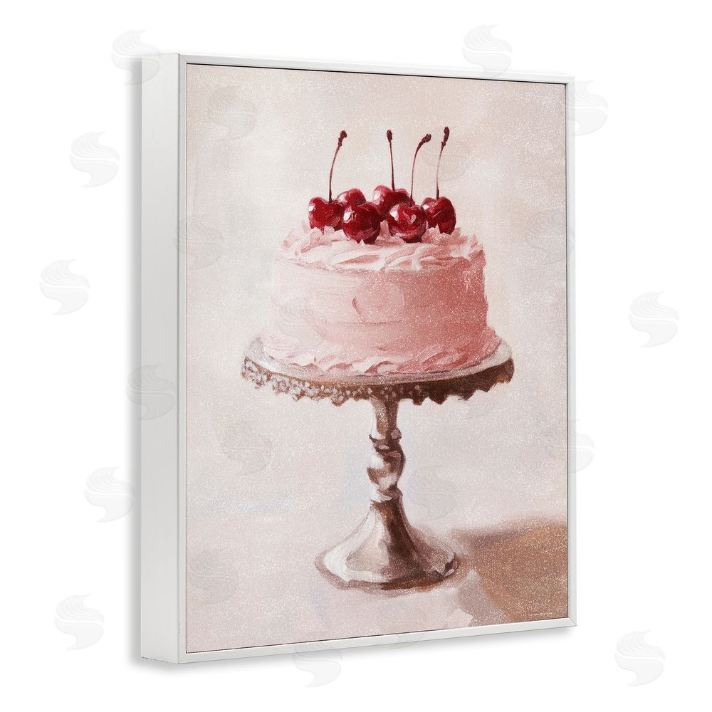 Svetlana Aleynikova Cherry Cake Delight White Framed Giclee Wall Art Print